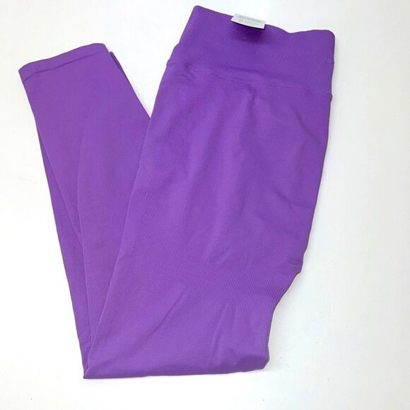 🔥PINK Victoria's Secret Purple Leggings SOFT SEAMLESS CONTOUR LEGGING Sz XXL New - Picture 1 of 6